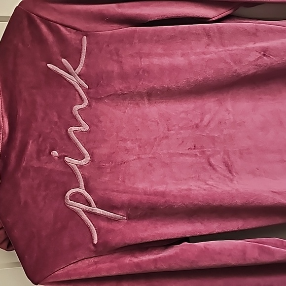 Womens NWOTS Victoria Secret PINK purple velvet sz XS zip up hoodie!! - Picture 6 of 8
